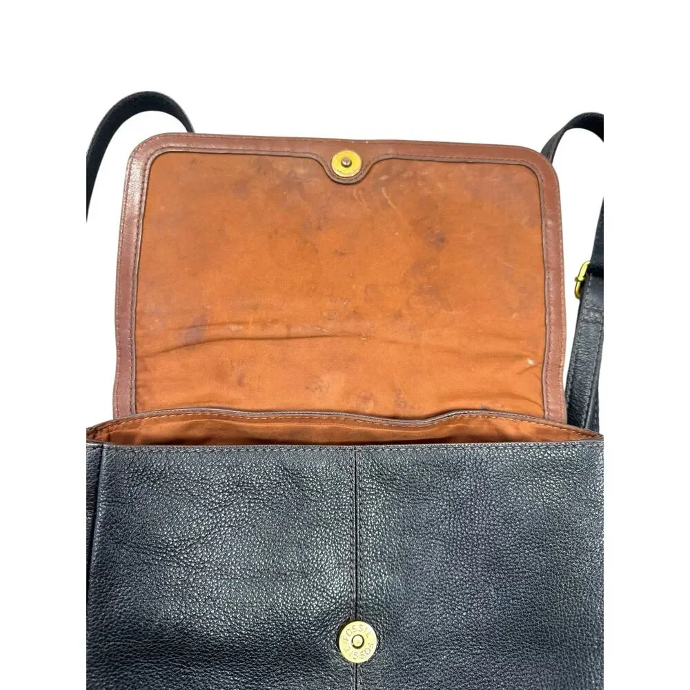 Fossil Claire Leather Mini Backpack Purse Black Brown Small Bag Adjustable